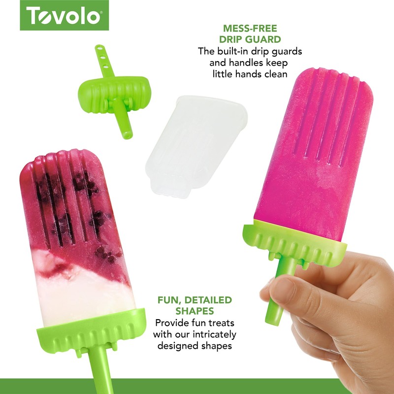 Tovolo Groovy Ice Pop Molds, Green - Set of 6
