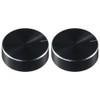 AllGIFT 2pcs Potentiometer Knob Knurled Shaft Black Aluminum Rotary Knob