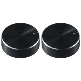 AllGIFT 2pcs Potentiometer Knob Knurled Shaft Black Aluminum Rotary Knob 30mmx10mm Volume Control Knob