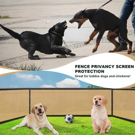 SUNLAX Privacy Fence Screen 4x50FT Heavy Duty Mesh Fence Net Cover with Grommets for Patio Porch Pool Backyard Outdoor Chain Link Fence, Sand