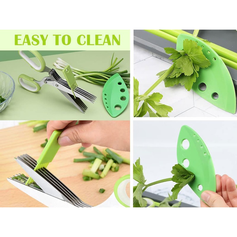 Hitopin 2 x stainless steel kitchen scissors, 5 blades herb