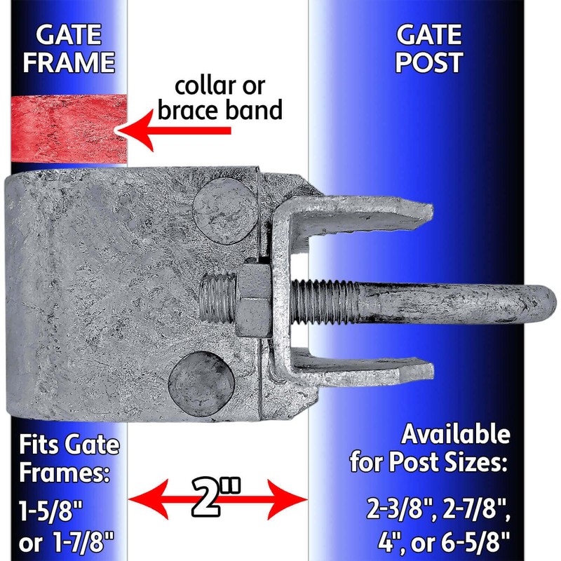 Chain Link Fence "Bull Dog" Commercial Duty Gate Hinge (4"