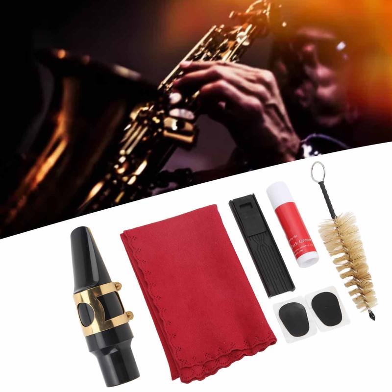 Tenor Saxophone Mouthpiece Kit Mouthpiece with Plastic Cap Cleaning Brush