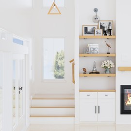 HOZE Heavy Duty Metal Shelf Brackets 10-Inch, Set of 6, Modern Black Matte Finish, 1/5" Thick Steel, Easy-to-Install, Strong Support for Shelves, Versatile & Stylish (10 Inch - 6 Pack)