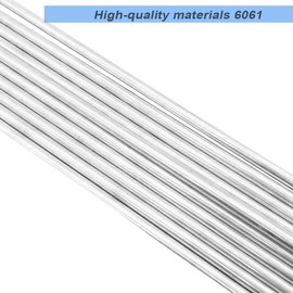 10 Pcs 6061 Aluminum Round Rod,6mm Diameter (+0.2/-0.2mm) x 300mm (12inch) Long T6511 Solid Extruded Rod for DIY Crafting Model Car Helicopter Airplane Ship, Precision Machining Raw Material, Silver