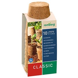 Romberg Classic Cultivation Pots Round Diameter 11 cm (Pack of 10, Biodegradable, Peat-Free, Easy to Use) 10091102