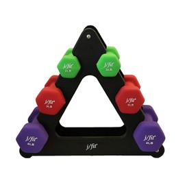 JFIT Dumbbell Set w/Durable Rack, 18 LB Set