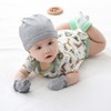 MAMIMAKA Newborn Baby Caps and Mittens Set 5pcs Cotton Hats+Soft