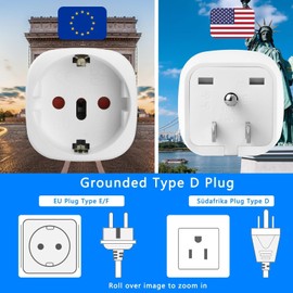 2 Pack EU to US Plug Adapter, Europe to US Plug Adapter, Euro to US Plug Adapters, for of EU France Type C/E/F Plugs to America