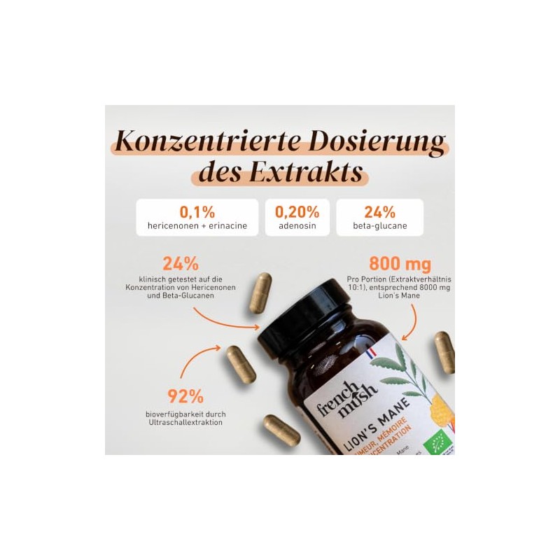 French Mush Lion's Mane Bio 8000 mg - 56 Kapseln