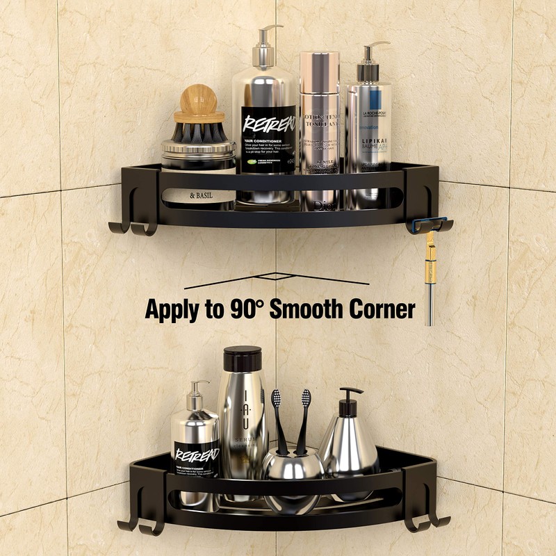 Bakzon Corner Shower Caddy, Shower Shelf Corner No Drilling Bathroom