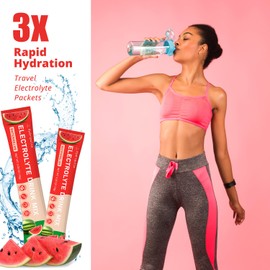 HydriPulse Electrolytes Powder Packets - Sugar Free, Naturally Flavored, 10 Electrolyte & Vitamins Electrolyte Drink Mix - Watermelon Flavors, Keto Friendly, Vegan, Non- GMO, 18 Packets