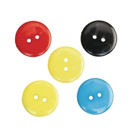 Colorations 100 PCS 20mm Buttons for Crafts, 2 Hole Round Sewing Buttons 4 Basic Colors, Red, Yellow, Blue, Black Craft Buttons for Sewing Scrapbooking and DIY Crafts
