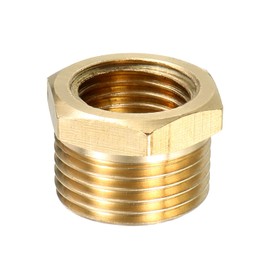 DTGN 1 Pack 3/8 PT Female x 1/4 PT Male Blass Pipe Fitting Apply to Pipe Connection Blast Reducer Adapter Go Gold Tone