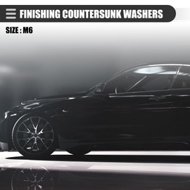 Motoforti Universal Finishing Countersunk Fender Bumper Washers, Gasket Screw Engine Bay Dress Up Fastener Kit for Motorcycle, M6, Aluminum Alloy, Blue, 6pcs