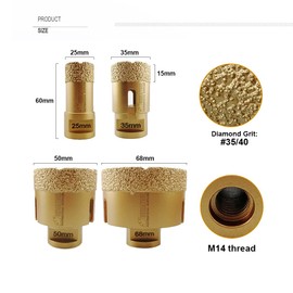 SHDIATOOL Diamant-bohrkrone 25/35/50/68mm für Porzellan Fliese Granit Marmor Trockenbohren
