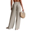 RoseSeek Women's Cover Up Beach Pants Tie Front Mesh Wide