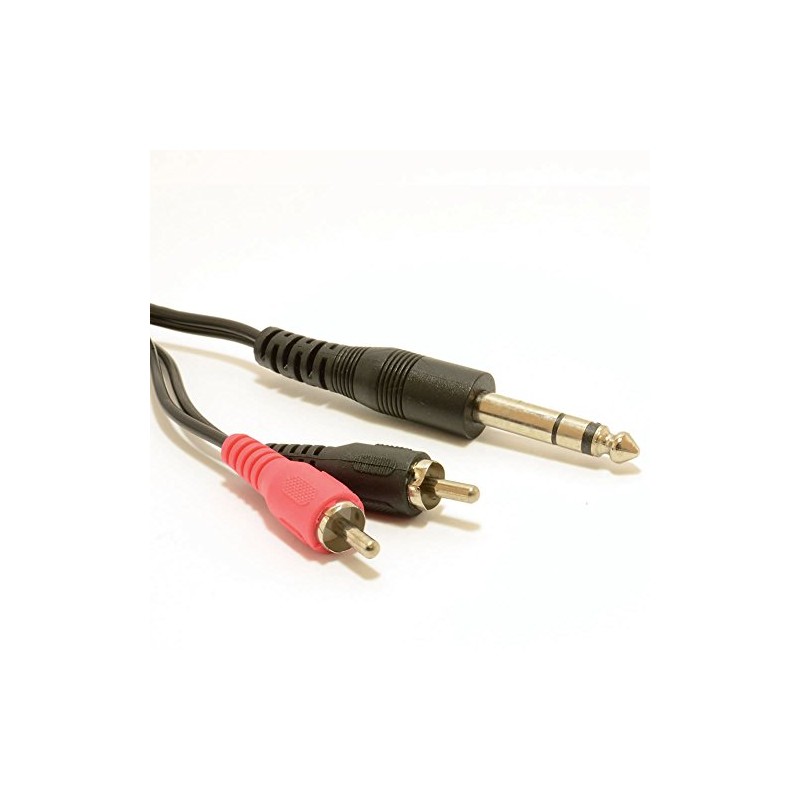 kenable 6.35mm Stereo Jack Plug to Aux RCA Phono Plugs