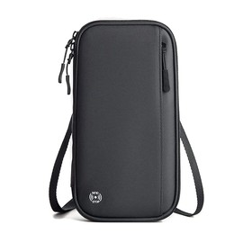 YQQZQ Passport Wallet,RFID Blocking Travel Document Organizer,Large Capacity Waterproof Hand or Diagonal Back Passport Holder,Family Travel Accessories for Phone,Card,Ticket(black)