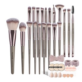 MAANGE 35 Pcs Brochas de Maquillaje Profesional Set de Herramientas Maquillaje Multifuncional Kabuki Sintético Rubor Polvo Base Juego de Brochas para 
