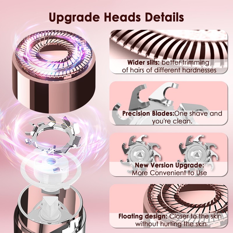 Gurelax Replacement Heads for Flawless Finishing Touch Facial Hair Remover,