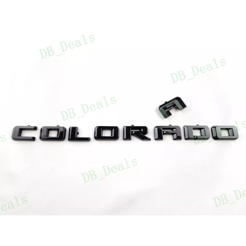 OVERLAY 3PCS Gloss Black Door Rear Colorado Emblems Letters Fit