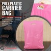 JeeJaan® 25 Pcs of Light Pink Plastic Carrier Bags 10"x12"+4"
