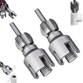 Integrated Internal & External Pipe Threading Tool, Pipe Thread Cutting Tool, Electric Drill Compatible Pvc & Plastic Pipe Threader Kit 1/2"(DN15)+3/4"(DN20) for Home Repair