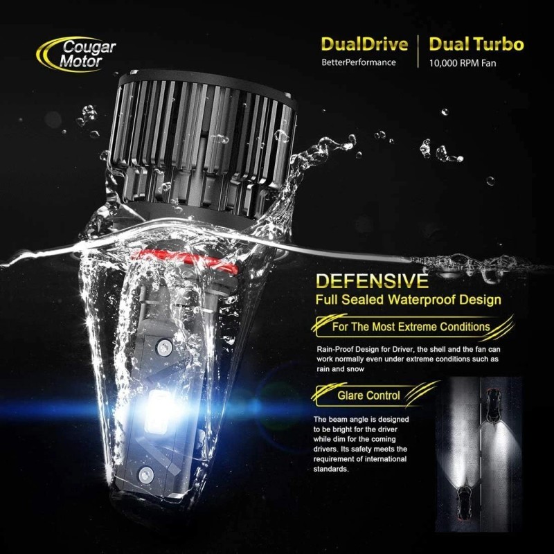 Cougar Motor 9005 HB3 LED Light Bulbs 60W 18000 Lumens