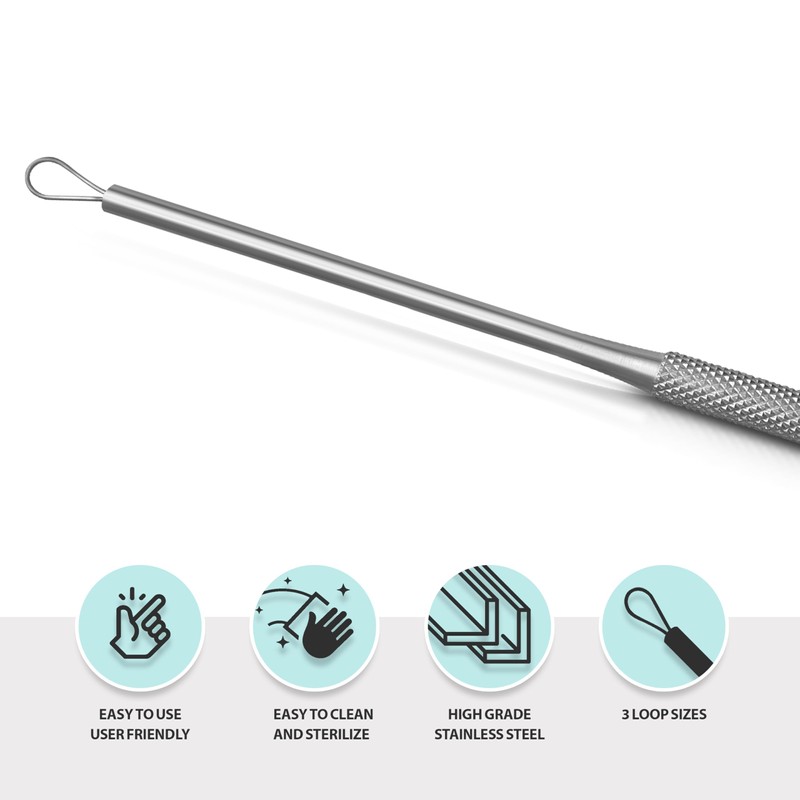 Billeau Ear Wax Removal Tool Set, Stainless Steel Ear Loop