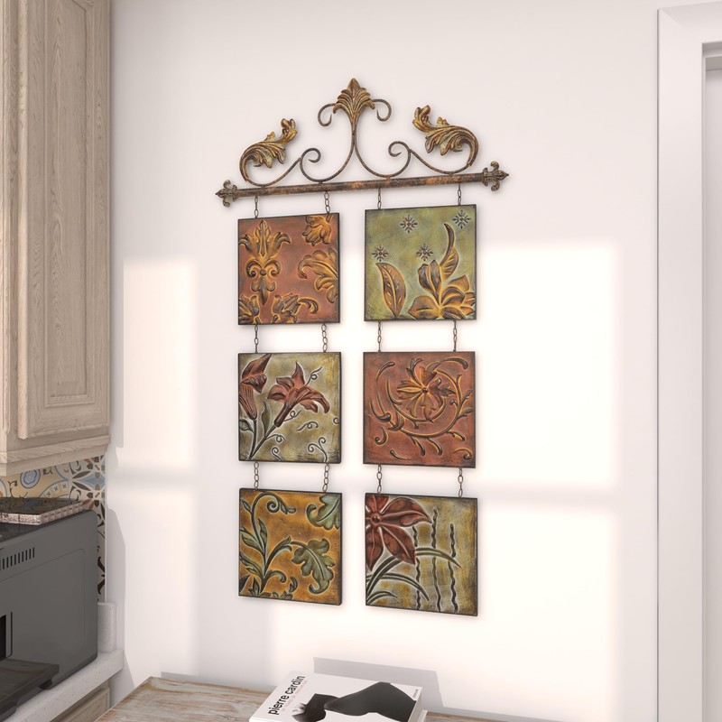 Deco 79 Metal Floral Home Wall Decor Embossed Wall Sculpture