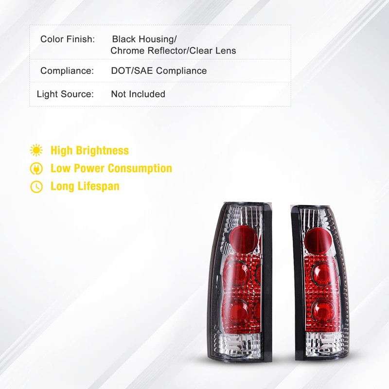AUTOWIKI Tail Lights Fit for 1988-1999 Chevy GMC C/K 1500
