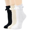 Lolita ruffle socks (CA/US, Alpha, One Size, Regular, Regular, White+Black+Cream)