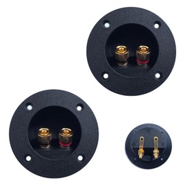 HAFRILY 75mm DIY Round 2-Way Speaker Box Terminal Binding Post All-copper Terminal Post For Speaker Connectors Subwoofer Connector Stage Cables Spring Cups