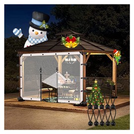 DTVEW Outdoor Curtains Waterproof with Grommets and Elastic Cord 0.3mm Window Plastic with Zipped Door (7.22x8.2'/2.2x2.5m)