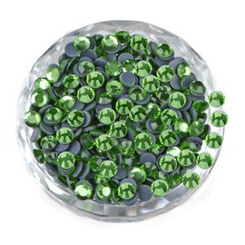 LPBeads 8000 Pieces SS10 Peridot Hotfix Rhinestones Flatback Round Crystal Glass Rhinestones Gems for Crafts Nail Face Art Clothes Shoes Bags DIY