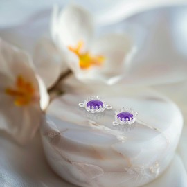 925 Sterling Silver Pendant Trays for Jewelry Making - 4 Pieces of 10mm Round Crown Bezel Settings with 2 Loops - Silver Bezels for Jewelry Making - Perfect for Pendants and Earrings