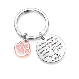 ZNOSVEI Dachshund Keychain For Dachshund Mom Keychain Puppy Owner Jewelry Crazy Dog Lady Gifts Pet Keyring Christmas Jewelry For Wiener Dog Gifts