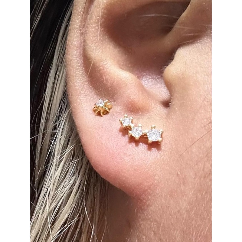 QWALIT Gold Ear Piercing Kit Ear Piercing Gun Kit Earrings