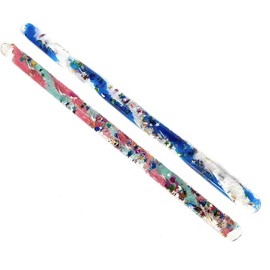 Star Magic Spiral Glitter Wand Hand Fidget Wonder Tube Pointing Sensory Fidget Learning and Educational Wand 2 Wands (Blue/White, Aqua/Pink)