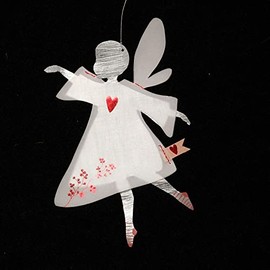 Good old Friends Wunschfee Hanging Jewellery Heart Red - Hanging Jewellery Made of Paper for Christmas