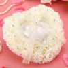 Romantic Heart-shaped Wedding Ring Box Rose Rhinestone Decor Ring Pillow