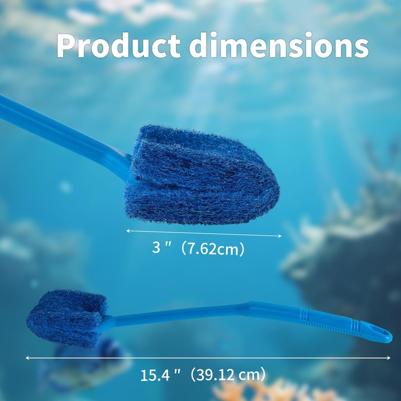 SLSON Aquarium Algae Scraper Double Sided Sponge Brush Cleaner Long