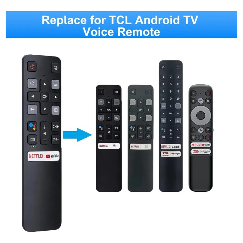 Control Para Tcl Smart Tv Andorid Rc802v+funda Mando De Voz