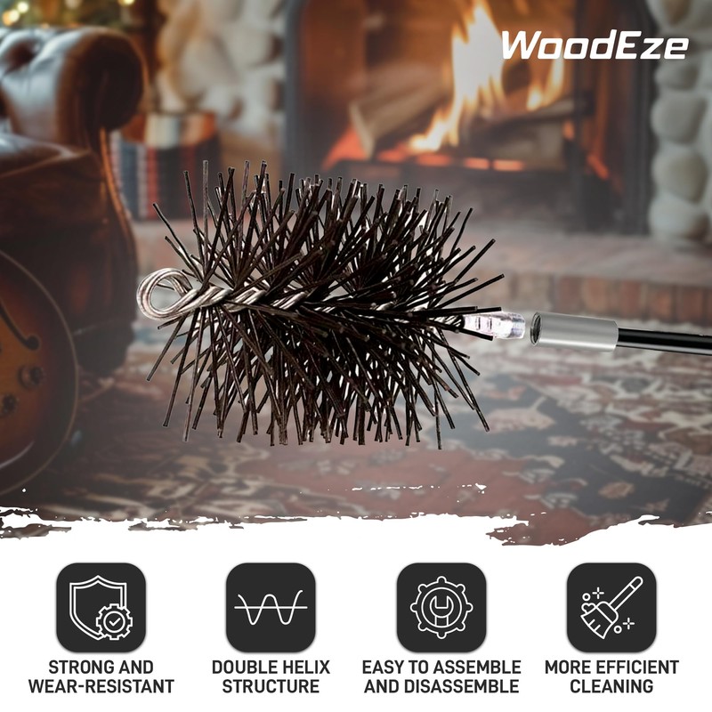 7" Round Medium-Duty Poly Chimney Brush - Flexible Prostran Bristles