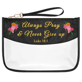 Inspirational Gifts for Employee Coworker Clear Makeup Bag Christian Religious Faith Gifts Encouragement Gifts for Her Women Christmas Graduation Gift Cosmetic Bag Church Favor Gift Toiletry Pouch