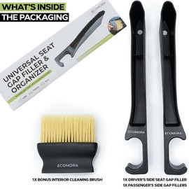 Car Seat Gap Filler Organizer with Bonus Interior Cleaning Brush- Universal in Between Seat Catcher for Cars,Trucks,SUV- Car Seat Gap Plug Storage Slot- Custom Seat Gapster- Car Seat Gap Filler Strip