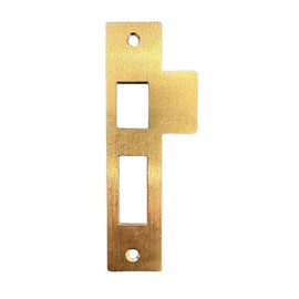 4-1/2"" Brushed Brass Door Strike Plate Latch for Mortise, Antique/Vintage/Art Deco Stle, Keeper, Striker, Solid Brass, (Replacement for 4-3/8"" and 4-3/4" Strikes), 412 (412BB)