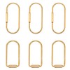 6pcs Brass Screw Lock Keychains, 2 Designs Brass Key Chain