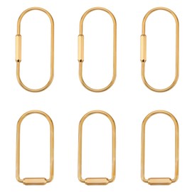 6pcs Brass Screw Lock Keychains, 2 Designs Brass Key Chain Clips Universal Brass Key Ring Key Fob Holder Carabiner Gold Keyring Keychain Car Key Keychain for Man Women